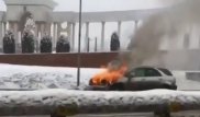 Toyota загорелась на Аль-Фараби в Алматы