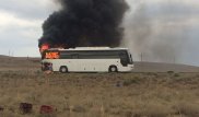 Автобус загорелся на трассе в Акмолинской области
