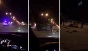 Range Rover и Land Cruiser столкнулись на трассе Алматы - Талдыкорган
