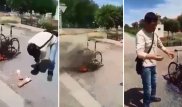 Мужчина без рук и ног поджег свою инвалидную коляску в Уштобе