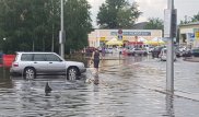 Привокзальную площадь затопило в Астане