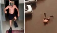 Плавал по лужам в ластах и маске. Павлодарец рассмешил Казнет