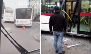 Автобусы столкнулись на остановке в Астане: пострадали 4 ребенка