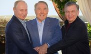 Назарбаев встретил Путина и Мирзиеева в Сарыагаше