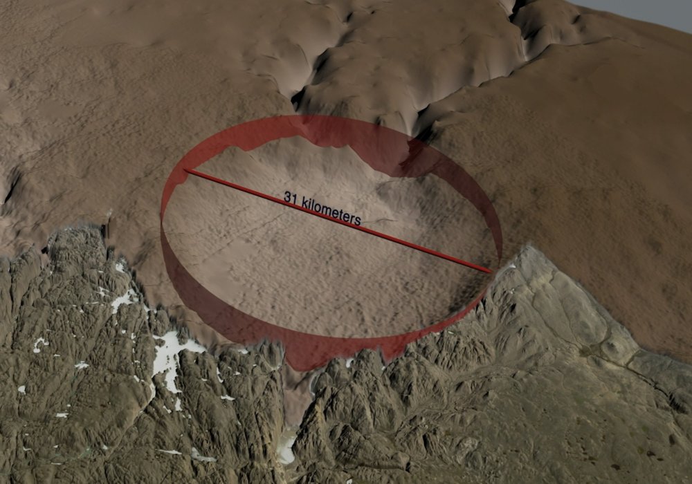 Подо льдом Гренландии нашли метеоритный кратер по площади больше Парижа