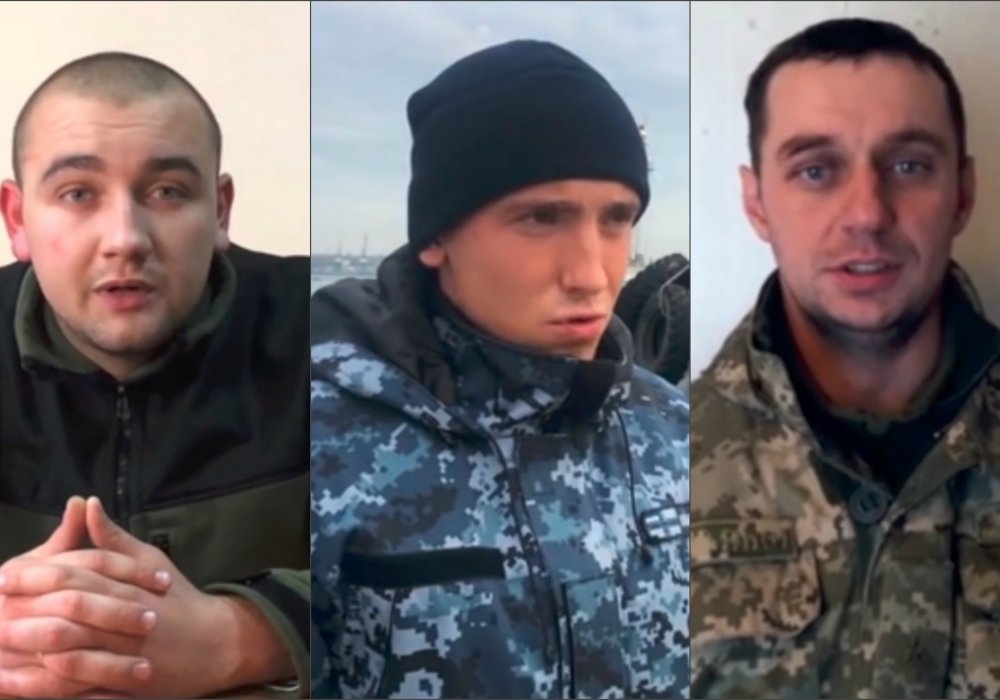 Пленные украинские моряки. Кадры видео ФСБ России