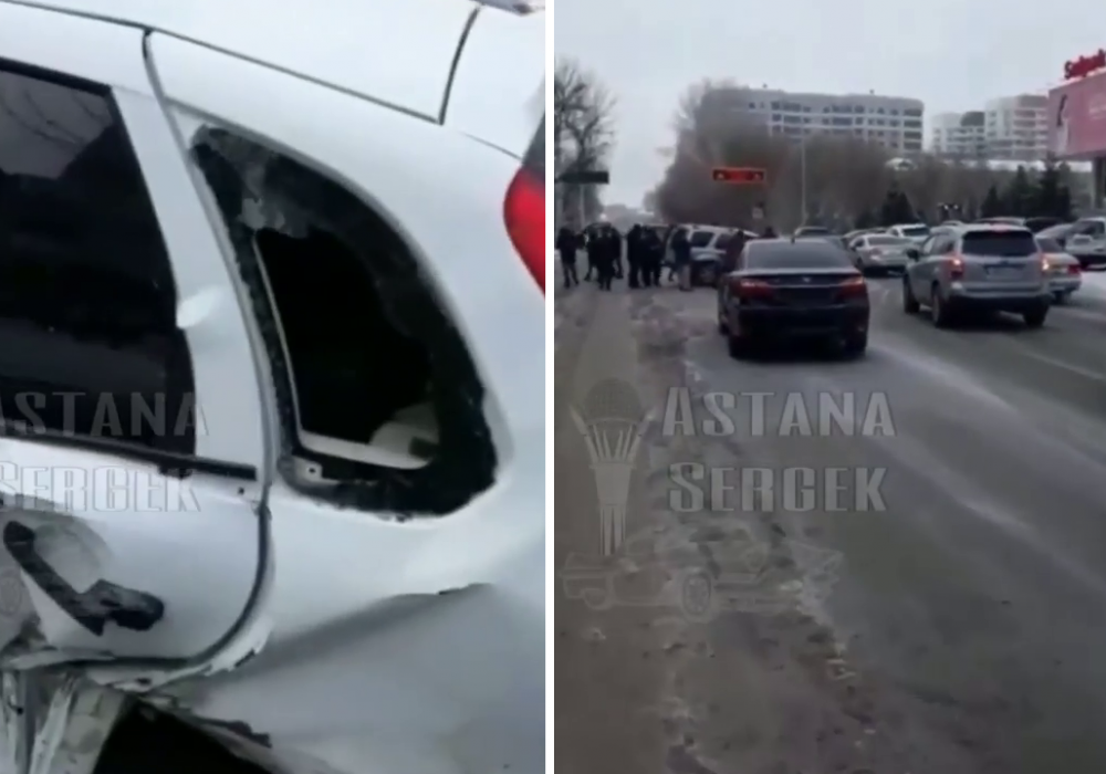 9 машин столкнулись в Астане: У водителя случился приступ