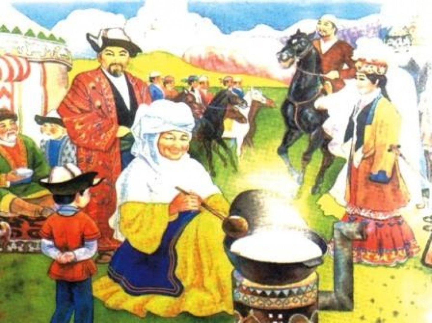 Рисунок казахские национальные традиции