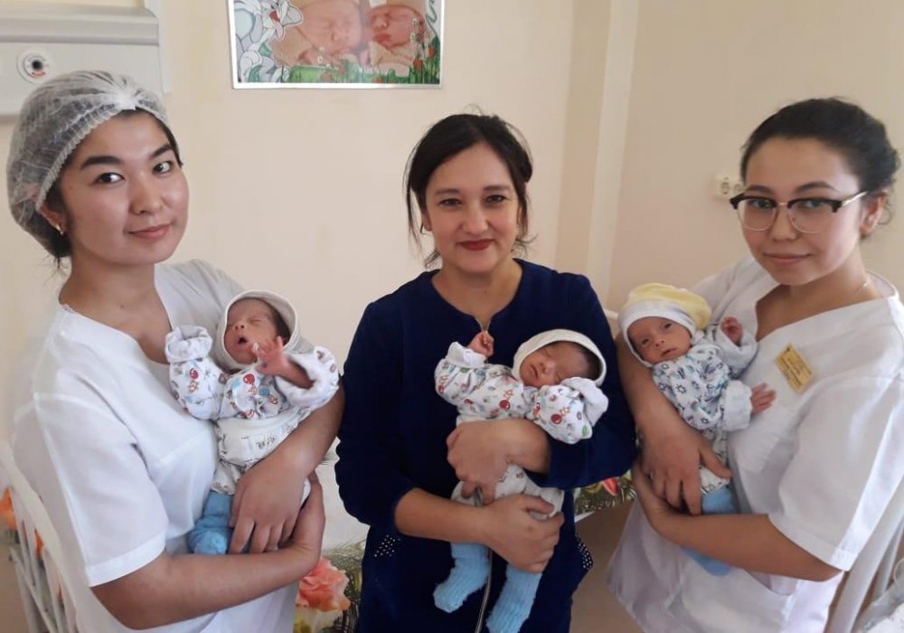 Недоношенную тройню спасли врачи в Шымкенте