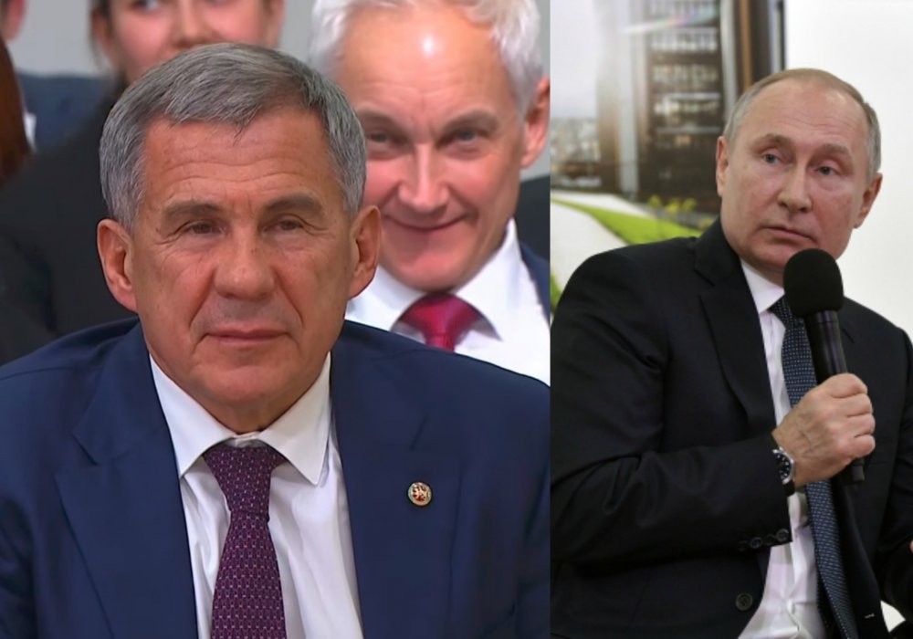 Путин и Минниханов на встрече в Казани. © RT