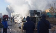 Пассажирский автобус сгорел в Астане