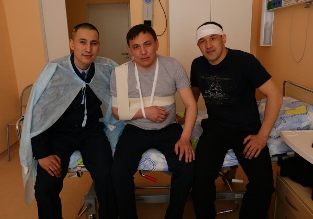 Слева направо: Нургазы Курманов, Талгат Жумабеков, Бакытбек Аканов. Фото Департамента полиции