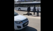 Двух девочек сбили возле лицея в Костанае. Момент аварии попал на видео