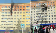 Девятиэтажка в центре Актобе загорелась второй раз за полгода