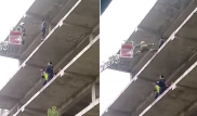 "Оттолкнул, чтобы помочь". Спасение девушки в Таразе сняли на видео