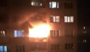 Видео пожара в многоэтажке Алматы появилось в Сети