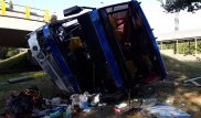 Пассажирский автобус слетел с развязки в Алматы