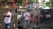 Грузовик протащил джип в Алматы. Что произошло между водителями