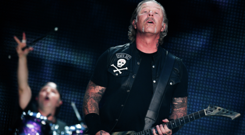 Вокалист Metallica Джеймс Хэтфилд на концерте в "Лужниках". © РИА Новости 