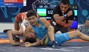 Появилось видео победы казахстанского борца на чемпионате мира
