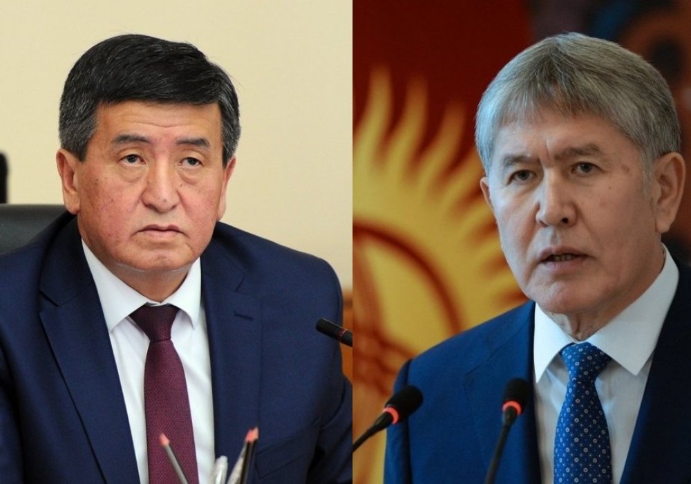Сооронбай Жээнбеков и Алмазбек Атамбаев. Коллаж из фото gov.kg и president.kg