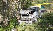 Внедорожник врезался в забор детского сада в Алматы