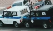 Патрульные авто столкнулись в центре Павлодара