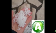 Град размером с горох сняли на видео жители Рудного