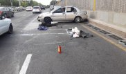 Автомобиль наехал на лужу масла и перевернулся в Алматы