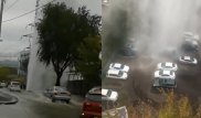 Еще одну трубу с горячей водой прорвало в Алматы