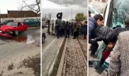 Автобус опрокинулся в Караганде: Есть пострадавшие