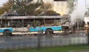Автобус сгорел на Аль-Фараби в Алматы