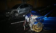 Собака на пути Subaru спровоцировала аварию в Алматы