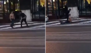 Драка нетрезвых мужчин попала на видео в Алматы