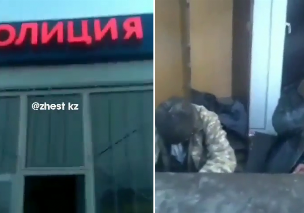 Бездомных на пустующем полицейском посту сняли на видео в Шымкенте