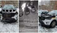 Кроссовер сгорел от взрыва фейерверка в Павлодаре