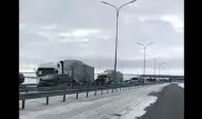 Десятки машин застряли на трассе Темиртау - Нур-Султан