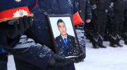 С погибшим полицейским попрощались в Костанайской области