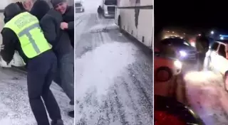 Восемь автобусов с иностранцами вызволили из снежного плена на трассе Самара - Шымкент