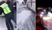 Восемь автобусов с иностранцами вызволили из снежного плена на трассе Самара - Шымкент