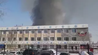 Маслозавод горит в Усть-Каменогорске