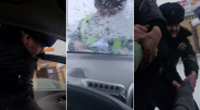 Мужчина "прокатил" на капоте полицейского и снял это на видео