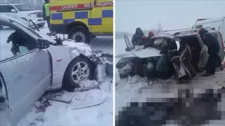 Трое погибли в лобовом столкновении под Кокшетау