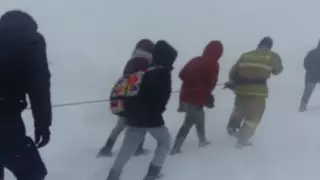 Связанных людей, бредущих через буран, сняли на видео в Акмолинской области