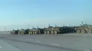 Колонну БТР сняли на видео на Капшагайской трассе