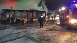 Автобус сгорел в пригороде Нур-Султана