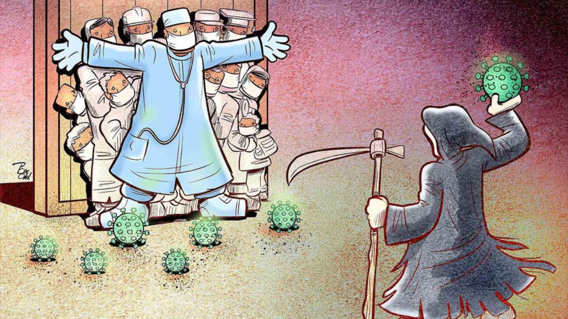 Тяжелая жизнь врача. Юмористические иллюстрации. Иранские карикатуры. Карикатуры со смыслом. Арт на тему врачей.