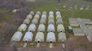 Военно-полевой госпиталь для больных COVID-19 сняли на видео под Алматы