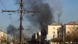 Клубы черного дыма над ТЭЦ сняли на видео жители Темиртау