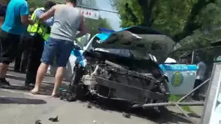 Трое полицейских пострадали в ДТП в Алматы